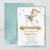 ナイト王室の中世ボーイ誕生日招待状 招待状 (正面/裏面)