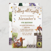 ナイト王室の中世ボーイ誕生日 招待状 (正面/裏面)