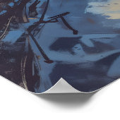 ナイト秋 – パインターリー自然イラストレーションスタイル ポスター (角)