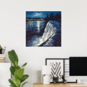 ナイト秋 – パインターリー自然イラストレーションスタイル ポスター (ホームオフィス)