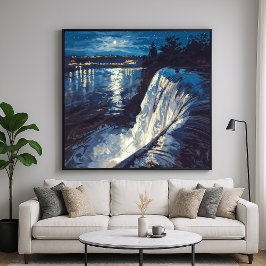 ナイト秋 – パインターリー自然イラストレーションスタイル ポスター