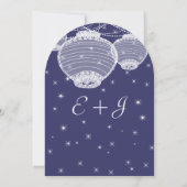 ナイト結婚ズ海軍と銀のランタンがガーランドをスター 招待状 (裏面)