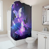 ナイト蝶の背景 シャワーカーテン (インサイチュ)