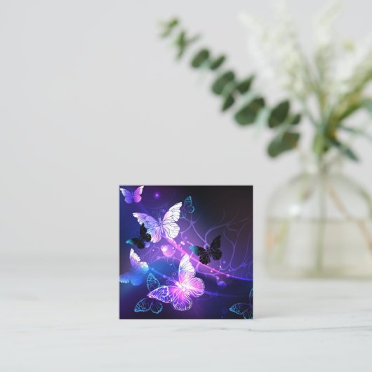 ナイト蝶の背景 スクエア名刺 (スタンド正面)