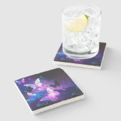 ナイト蝶の背景 ストーンコースター (横)