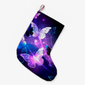 ナイト蝶の背景 スモールクリスマスストッキング (正面 (吊り時))
