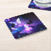 ナイト蝶の背景 ペーパーコースター (アングル)