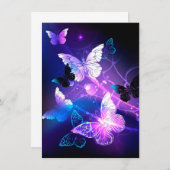 ナイト蝶の背景 招待状 (正面/裏面)