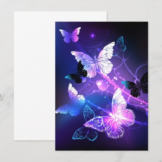 ナイト蝶の背景 招待状 (正面/裏面)