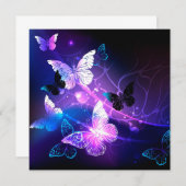 ナイト蝶の背景 招待状 (正面/裏面)