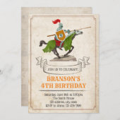 ナイト誕生日パーティーの招待状 招待状 (正面/裏面)