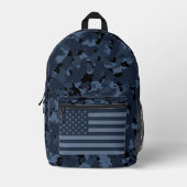 ナイト迷彩柄米国国旗 プリントバックパック (正面)