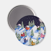 ナイト静かウィンターフォークアート マグネット (正面/裏面)