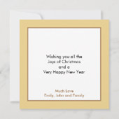 ナイト静かクリスマスカロル金ゴールドスターズブラック シーズンカード (裏面)