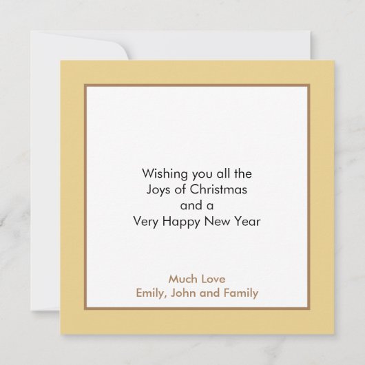 ナイト静かクリスマスカロル金ゴールドスターズブラック シーズンカード (裏面)