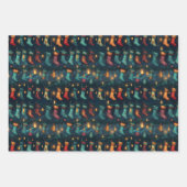 ナイト静かクリスマスストッキング ラッピングペーパーシート (正面2)