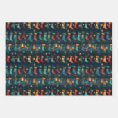 ナイト静かクリスマスストッキング ラッピングペーパーシート (正面)