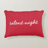 ナイト静かクリスマス引用文フェスティバルレッドモダン アクセントクッション (正面)