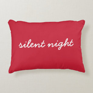 ナイト静かクリスマス引用文フェスティバルレッドモダン アクセントクッション