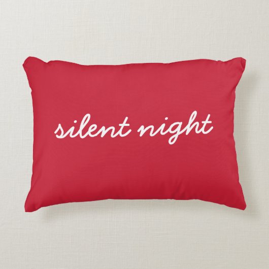ナイト静かクリスマス引用文フェスティバルレッドモダン アクセントクッション (正面)