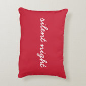 ナイト静かクリスマス引用文フェスティバルレッドモダン アクセントクッション (裏面(縦))