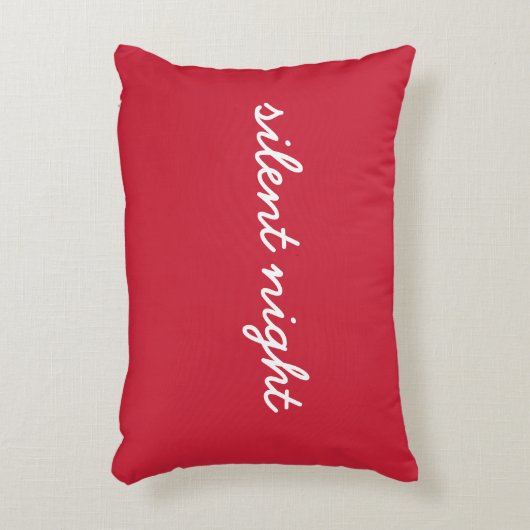 ナイト静かクリスマス引用文フェスティバルレッドモダン アクセントクッション (正面(垂直))