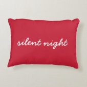 ナイト静かクリスマス引用文フェスティバルレッドモダン アクセントクッション (裏面)