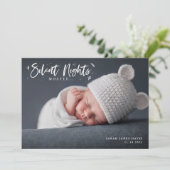 ナイト静かベビーランドスケープフォトホリデー誕生 案内状 (スタンド正面)