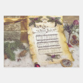 ナイト静かミュージックポインセチア・セット・ラッピング紙 ラッピングペーパーシート (正面)