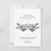 ナイト静か新生児クリスマスフォトカード サンキューカード (裏面)