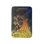 ナイト魚釣り猫 バスマット (正面縦)