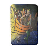 ナイト魚釣り猫 バスマット (正面縦)