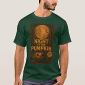 ナイト・オブ・ザ・パンプキン・レトロ・ホラー映画ポスター Tシャツ (正面)