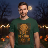ナイト・オブ・ザ・パンプキン・レトロ・ホラー映画ポスター Tシャツ