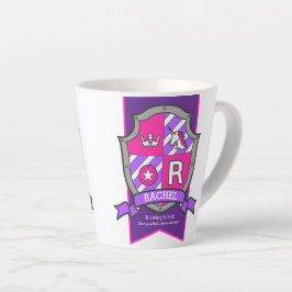 ナイト·パープル·ピンク文字Rを意味するレイチェル名 カフェラテマグ