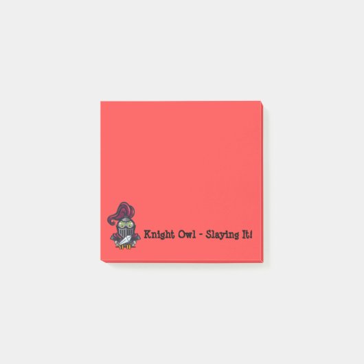 ナイト・フクロウ騎士の鎧スクエアに身を包む ポストイット (正面)