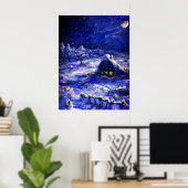 ナイト.月の三日月。冬。ロシア ポスター (ホームオフィス)