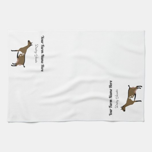 ナイパーソナライズされたジェリア矮乳ヤギ キッチンタオル (横)