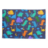 『ナイパーソナライズされたトブルーオレンジの子ども恐竜』 枕カバー (裏面)