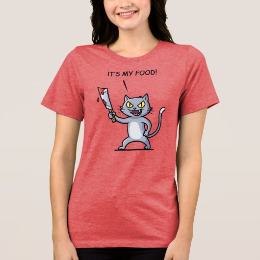 ナイフおもしろい付き猫 トライブレンドＴシャツ (正面)