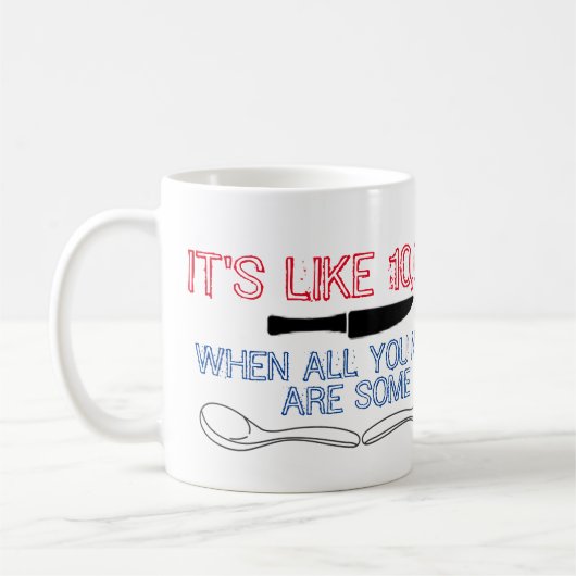 ナイフかスプーンのマグ コーヒーマグカップ (左)