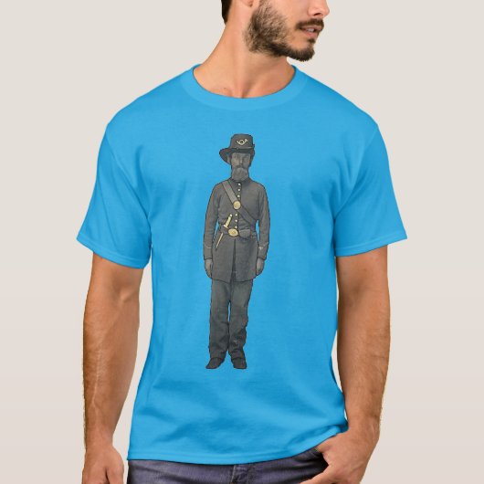 ナイフで制服を着た南北戦争同盟軍人 Tシャツ (正面)