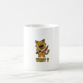 ナイフで_匹おもしろいの不気味な猫 コーヒーマグカップ (中央)