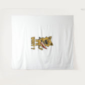 ナイフで_匹おもしろいの不気味な猫 タペストリー (正面(横))