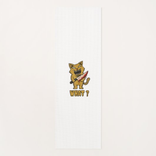 ナイフで_匹おもしろいの不気味な猫 ヨガマット (正面)