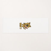 ナイフで_匹おもしろいの不気味な猫 ヨガマット (正面(横))