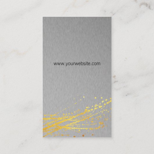 ナイフとウィスク |メタリック |金ゴールドスパッタ 名刺 (裏面)