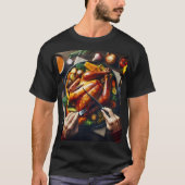 ナイフとフォークで七面鳥を切る人 Tシャツ (正面)