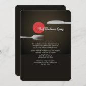 ナイフとフォーク料理学校卒業招待状 招待状 (正面/裏面)