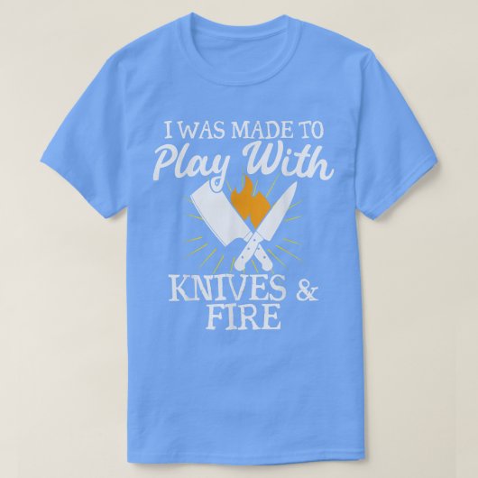 ナイフと火で作られた遊スシェフ Tシャツ (デザイン正面)